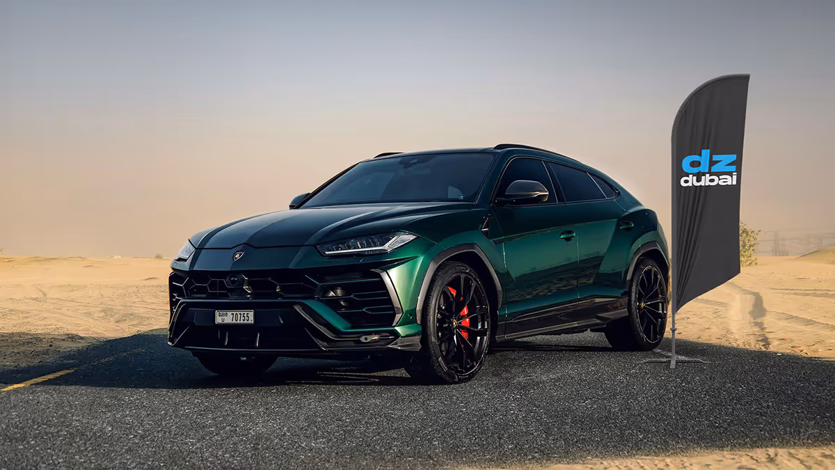 Luxury car parked in Dubai with dzdubai